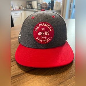 Grey and red new era 49ers hat wool